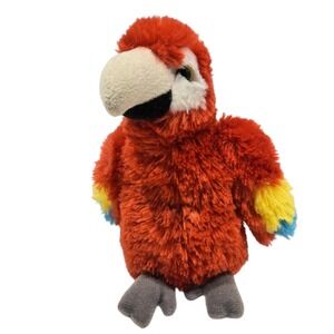 AURORA World Scarlet Macaw Parrot Plush Red Tropical Bird Stuffed Animal 8 inch